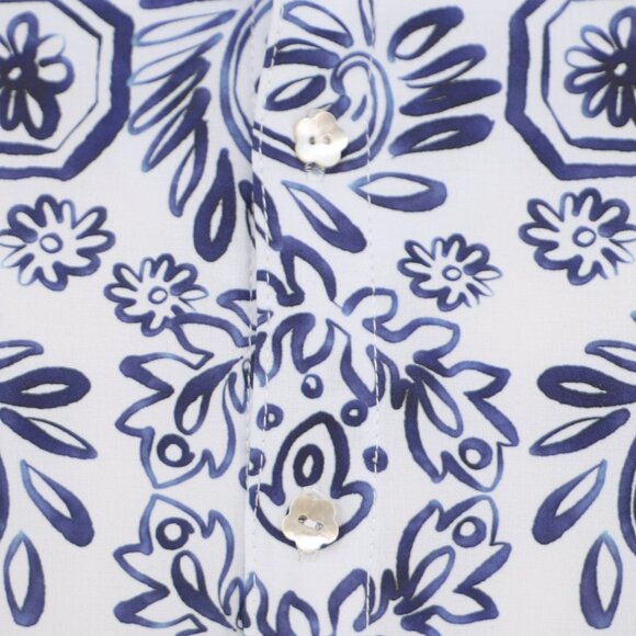 SMITH & QUINN Sorrento Shirt Dress Gathered Skirt Fish Bowl Navy Print Size S - Picture 5 of 8